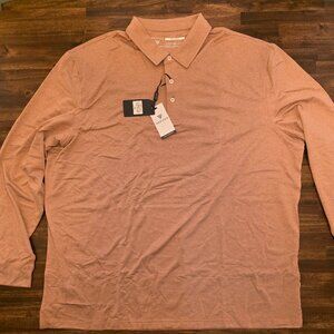Maelreg Men's Golf Polo Shirt 3XL Pink Salmon Heather Performance NWT